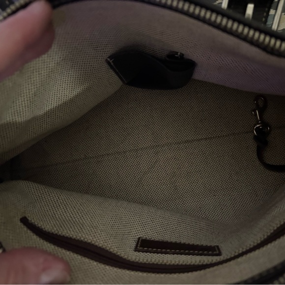 EUC Dooney & Bourke All Weather Leather Dark Brown Satchel Silver Hardware - Picture 11 of 13